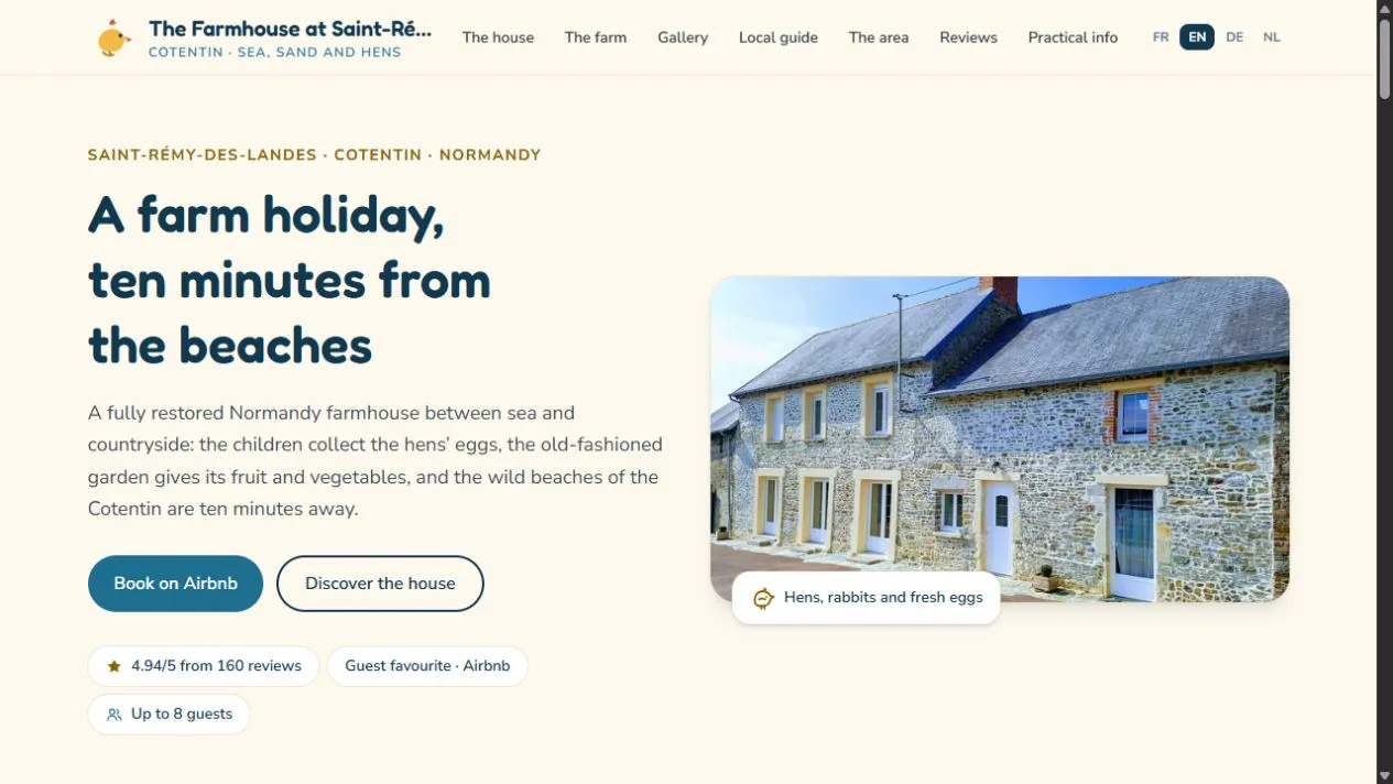 Cotentin Plage website capture