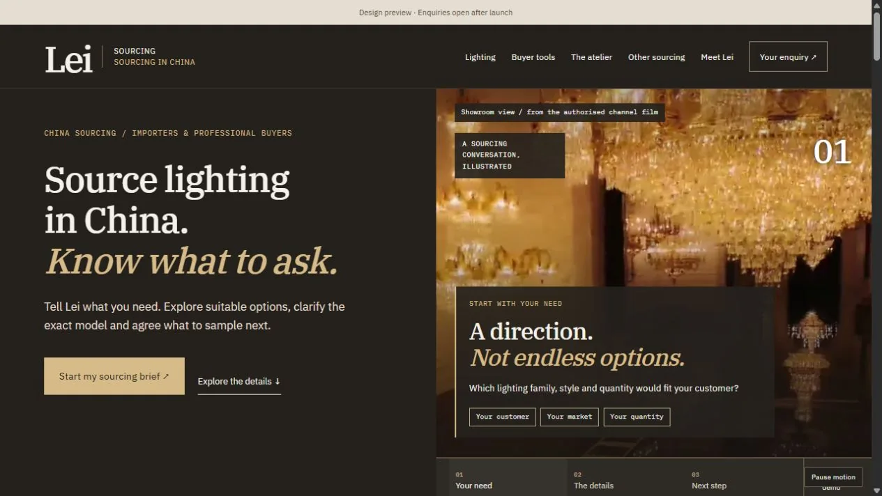 Lei Sourcing website capture