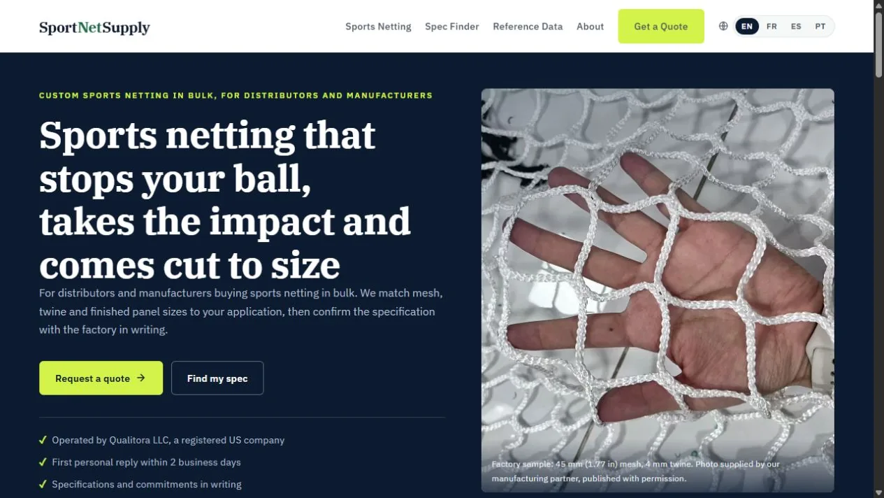 Sport Net Supply website capture